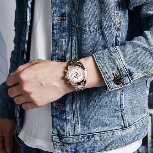 Or 1644 PAGANI DESIGN 2025 nouvelles montres pour hommes Top marque de luxe hommes montre-bracelet à Quartz hommes montre hommes chronographe étanche 5
