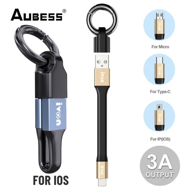 Cable de datos de carga rápida Mini 3A USB tipo C, llavero portátil QC 3,0, Cable  corto USB tipo C para Samsung, Xiaomi, Huawei - AliExpress