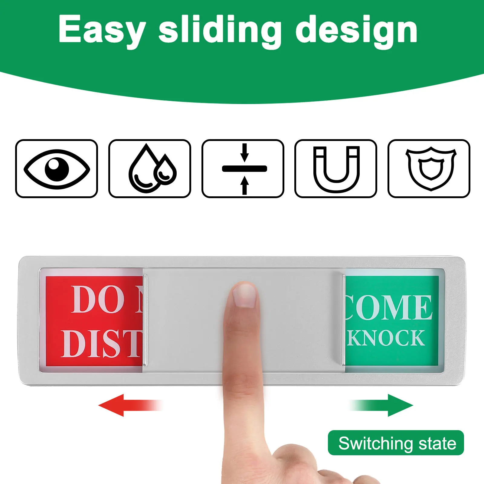 회의실, 사무실, 화장실, 기숙사용 2개 자석식 개인 정보 보호 문 표시 슬라이더 표시등, 광범위한 용도, 퇴색 방지