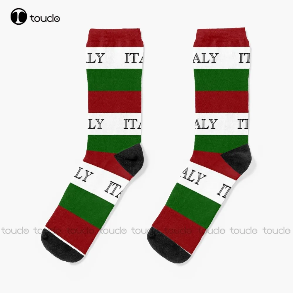 

Italy In Vertical Flag Socks Funny Art Streetwear Colorful Cartoon Socks 360° Digital Print Christmas New Year Gift Custom Gift