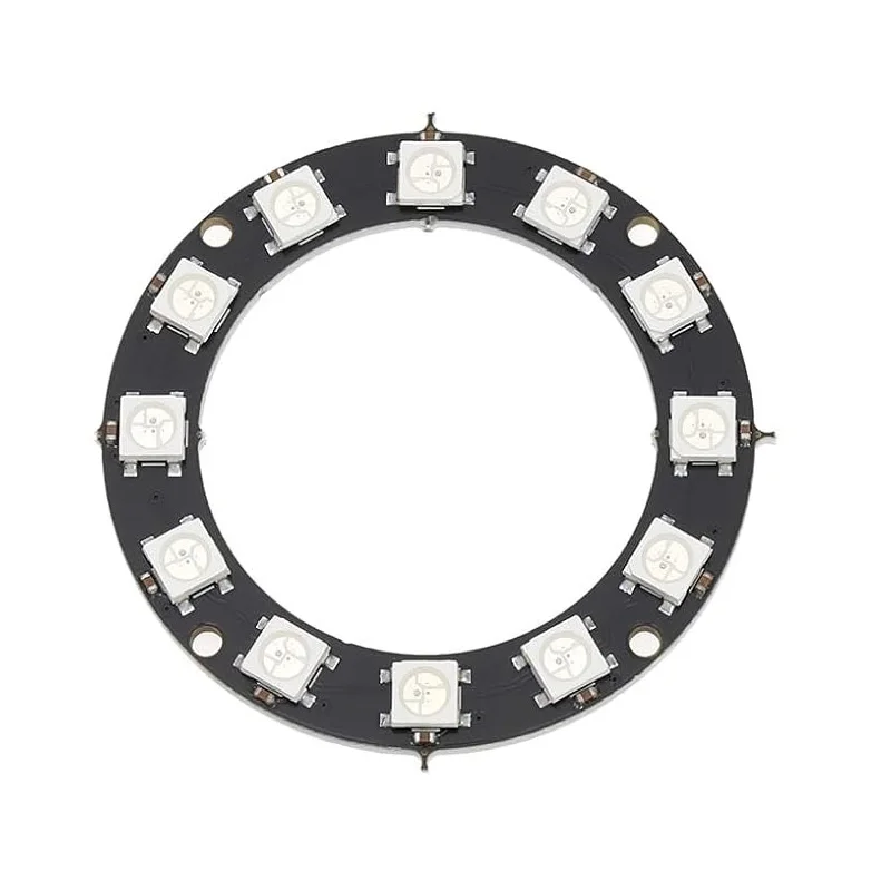 Carte de développement d'anneau RGB intelligente polychrome, 12 bits WS2812 5050 RGB LED, grand anneau