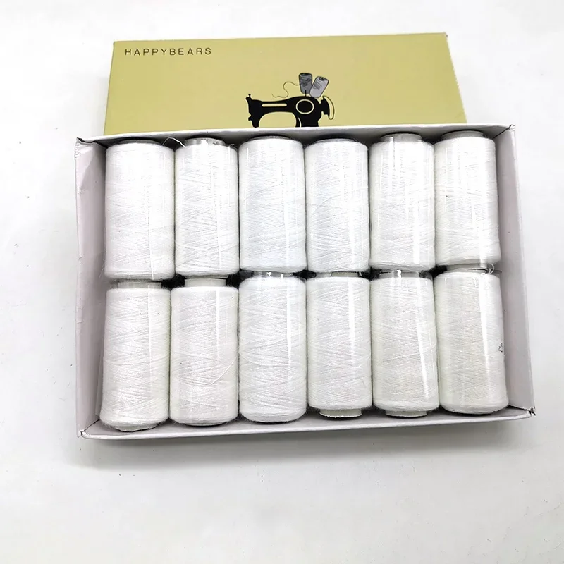 12Pcs 바느질 스레드 키트 폴리 에스터 스레드 스풀 당 380 야드 자수 스레드 DIY 공예 재봉틀에 대 한 보빈 스레드
