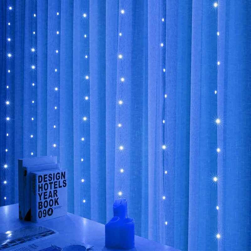 thumbnail image 1 of 3M LED Curtain Garland on the Window USB String Lights Fairy Festoon Remote Control New Year Christmas Decorations for Home Room, 1 of 5