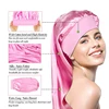 3PCS/LOT Elastic Wide Edge Long Satin Bonnet Sleep Hats Wrap Night Cap Care Women Extra Large For Natural Curly Loose Hair 3