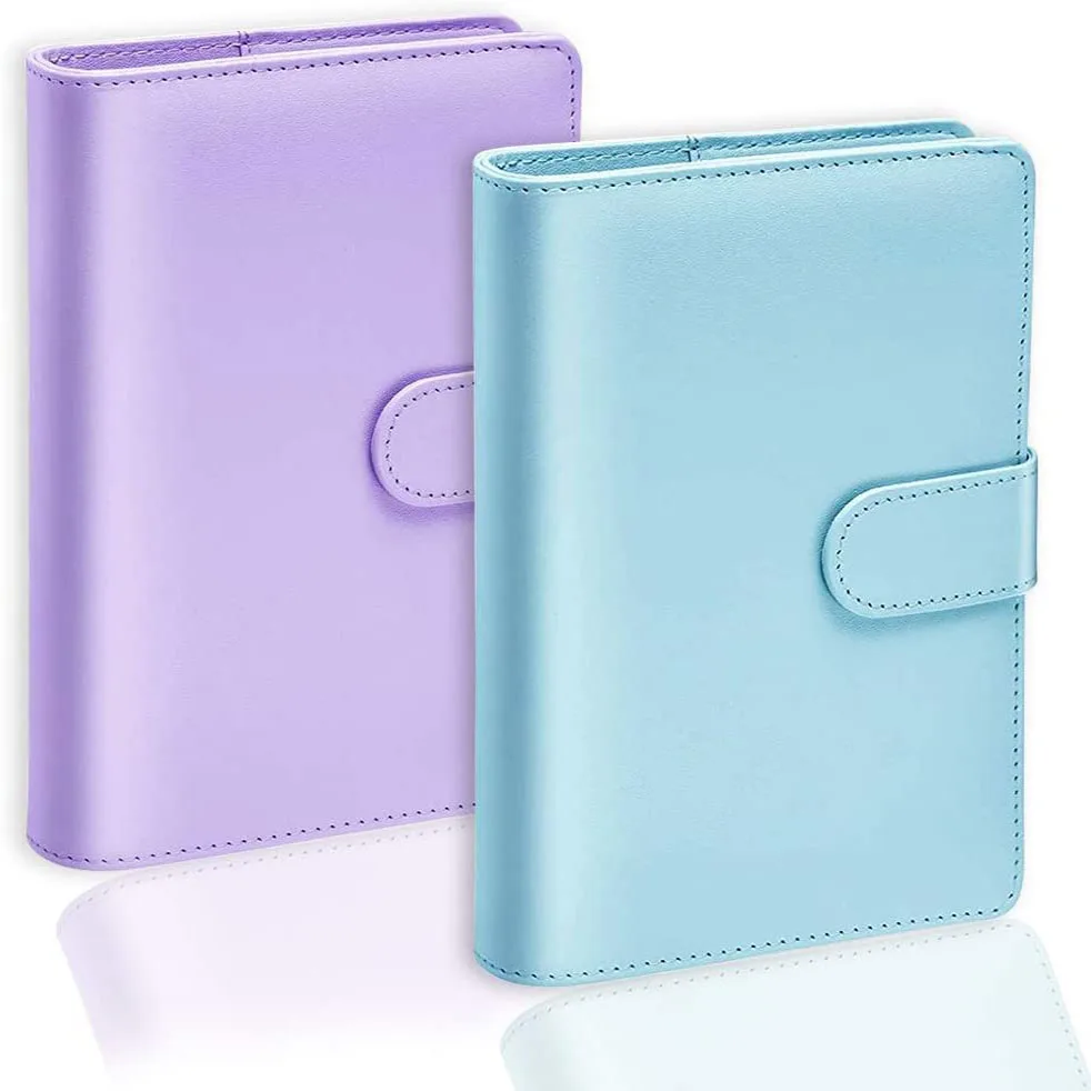 

2 Pieces A6 PU Leather Notebook Refillable Budget Binder for A6 Filler Paper,Personal Planner Binder Cover with Magnetic Buckle