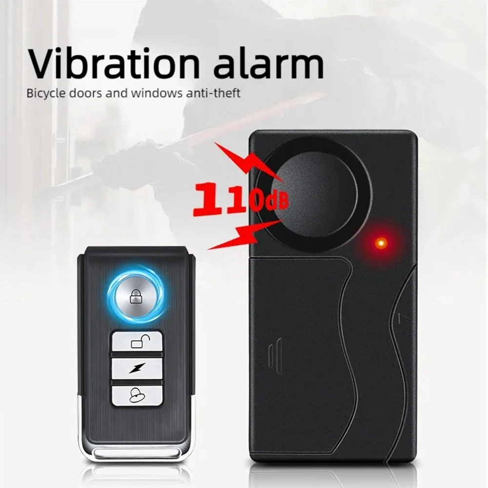 Alarma De Vibración Antirrobo De 110db Con Alarma De Control Remoto 