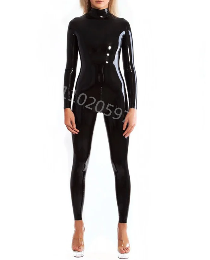 

Latex Tights Zentai Fetish Rubber Catsuit Neck Entry Rubber Bodysuit Catsuit Rubber Zentai Suit With Crotch Zip