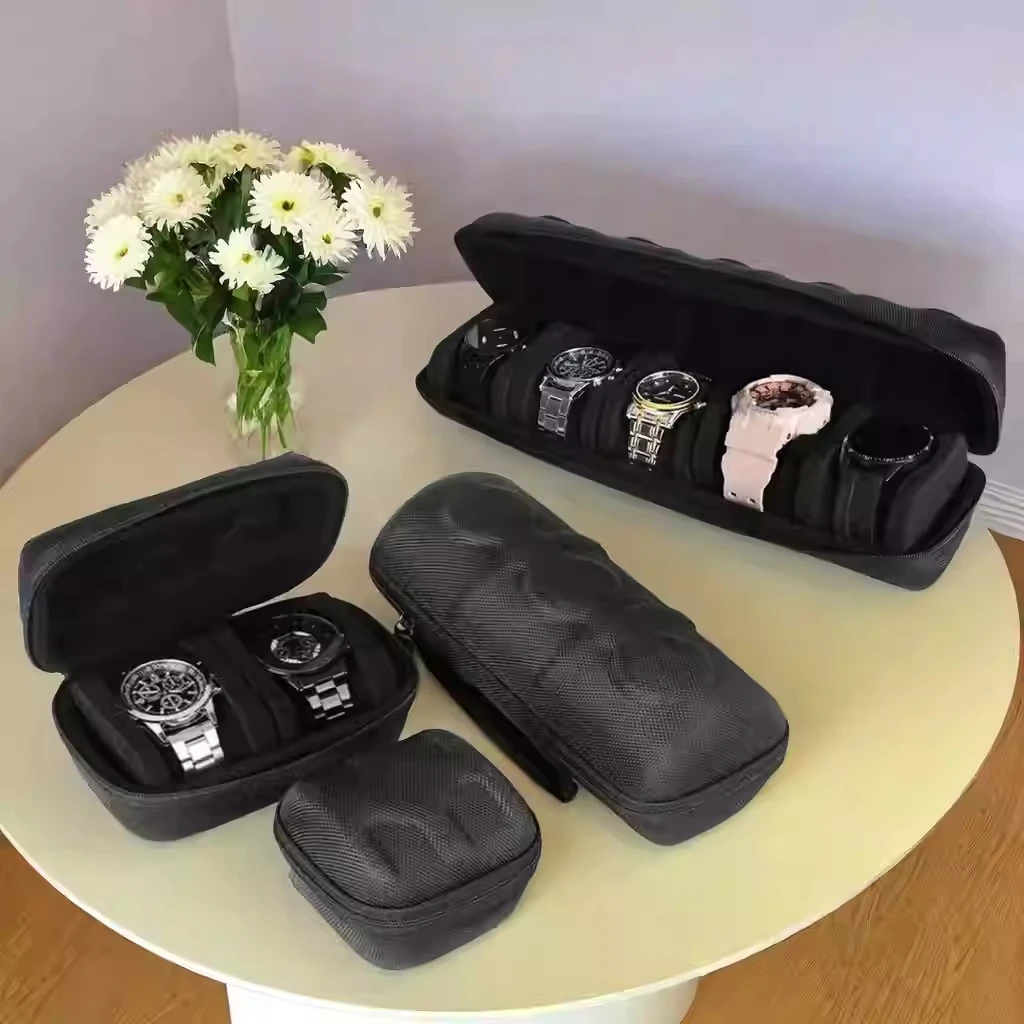 Boîte à montres portable 6/10 emplacements, étui de voyage étanche pour organiser et transporter les montres