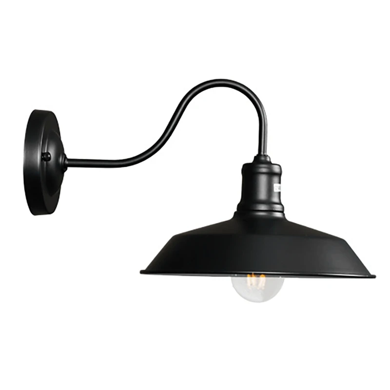 

Outdoor Barn Light Wall Mount Exterior Gooseneck Lamp Satin Black Wall Sconce Farmhouse Vintage Gooseneck Light Fixture