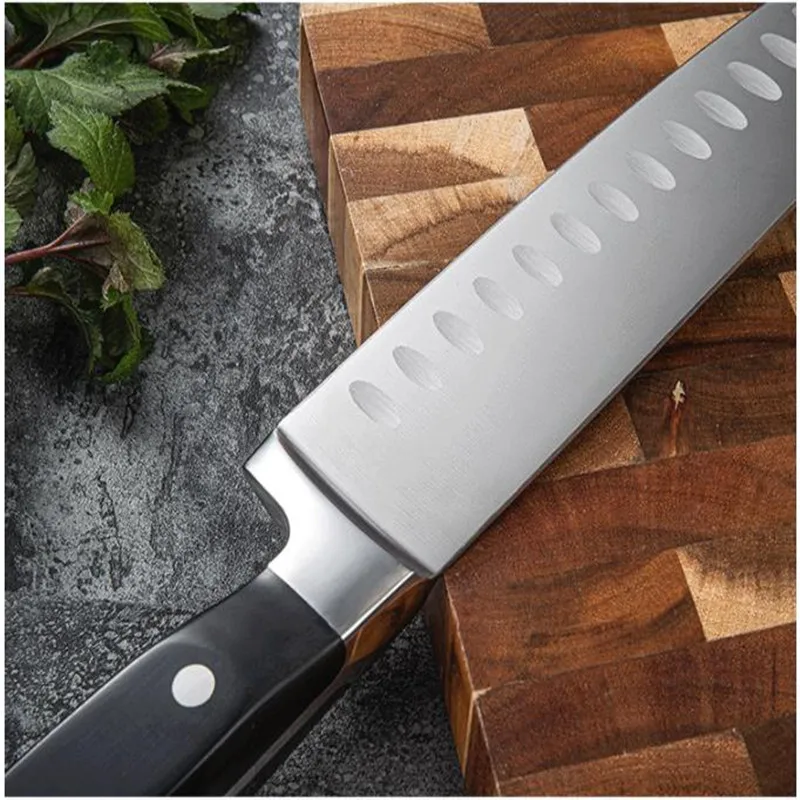 8-Inch Chef's Santoku Knife Kitchen Knife Stainless Steel Vegetable Meat Cooking Knife Utility Knife Sharp Knife Cooking