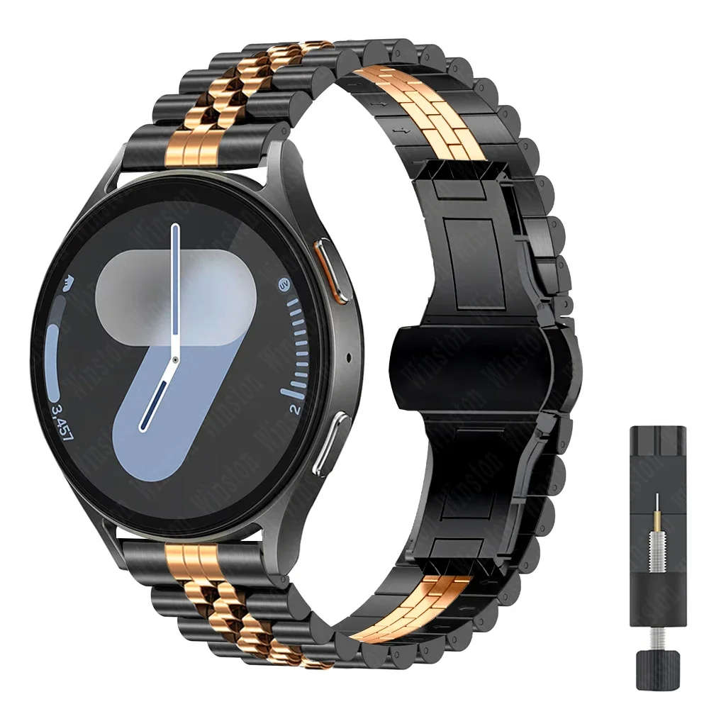 Curved Metal Stainless Steel Bracelet, 20mm 22mm Strap