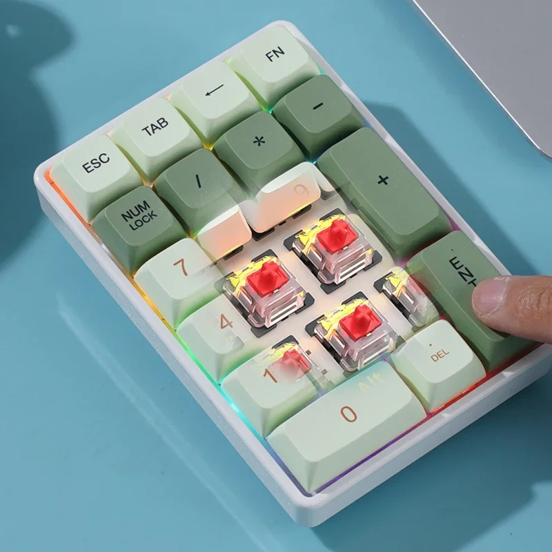 ATTACK SHARK K21 기계식 키보드, BT/2.4G/USB-C 연결, 다채로운 조명, PC 노트북용 풀키 핫스왑