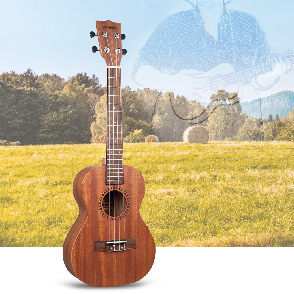 

NAOMI Ukulele 26" Tenor 18 Frets Ukulele Sapele Mahogany Student Ukulele 4 Strings Acoustic Hawaii Guitar