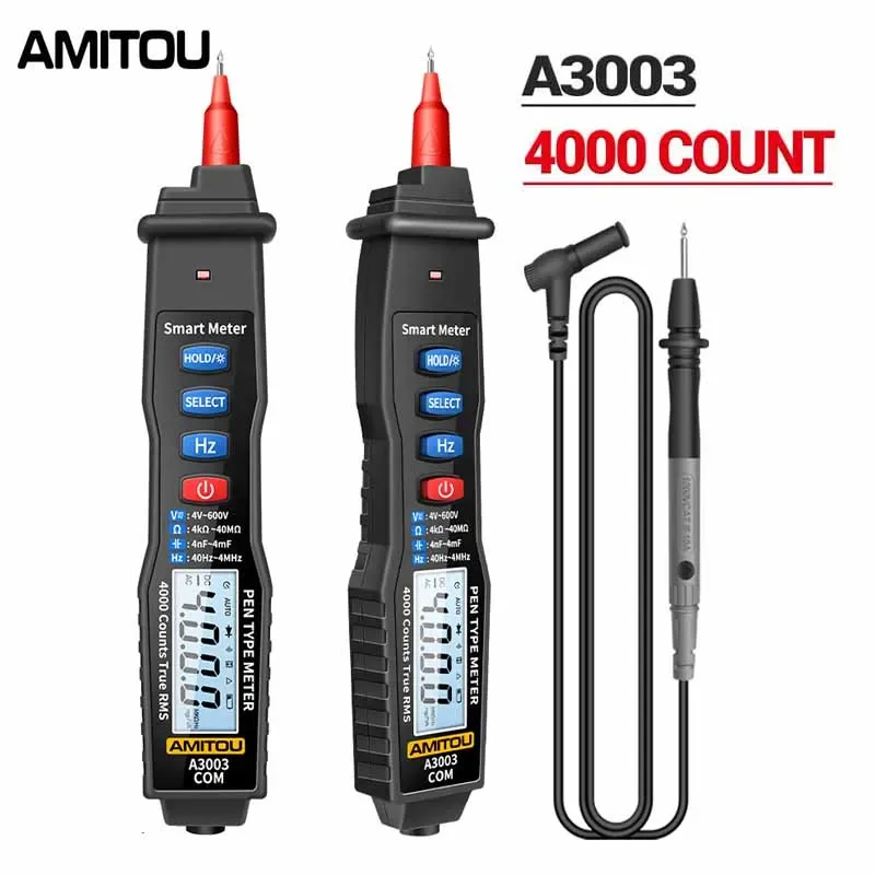 

AMITOU A3003 Professional Digital Multimeter Pen AC/DC Voltmeter Ammeter Electric Voltage Pen Tester Hz Diode Continuity Meter