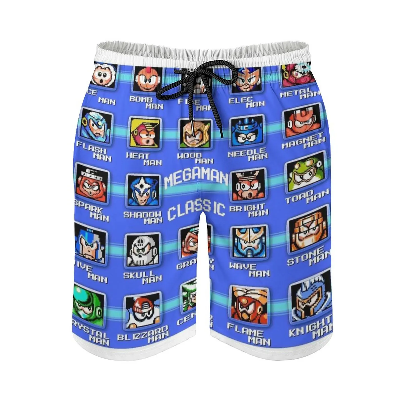 Classic Megaman Boss Pantaloncini Da Spiaggia Da Uomo Quick Dry Costume Da Bagno Da Viaggio Trunks Pantaloni Da Surf Pantaloni Sportivi Megaman Robot 