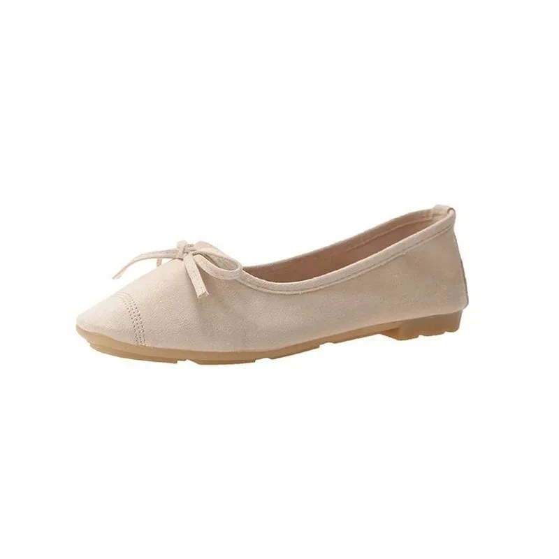 Women Loafers Round Toe Casual Sneakers Moccasins Summer Candy Color Espadrille Flat Bow Tie Ballet Flats