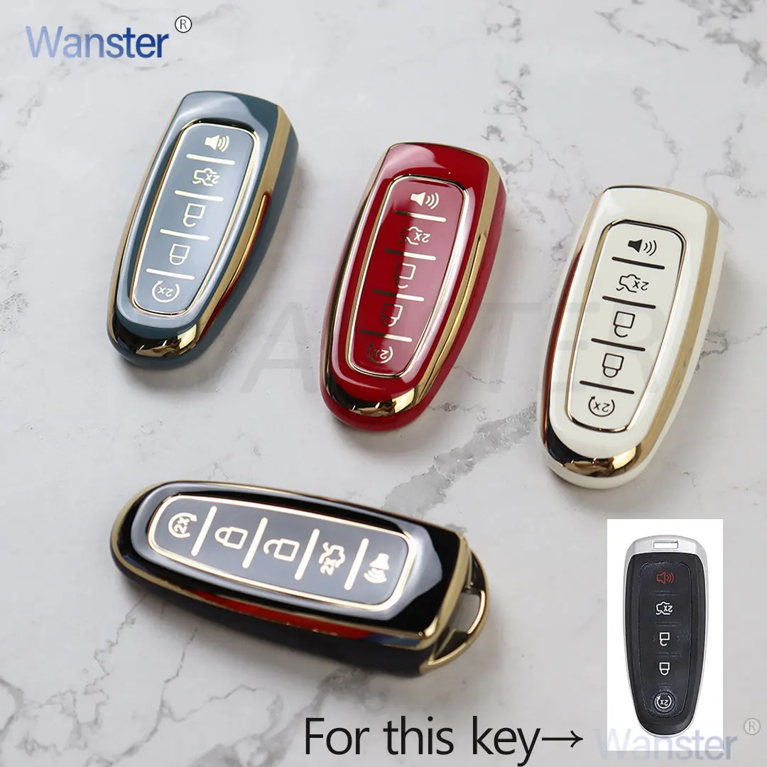5 Pulsanti Car Smart Remote Key Cover Shell Fob Case Portachiavi Per Ford Expedition Explorer Focus Taurus Flex C-Max Edge Escape