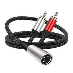 Premium XLR to Dual RCA Audio Cable Adapter for Superior Signal Transmission (XLR Male To 2RCA)