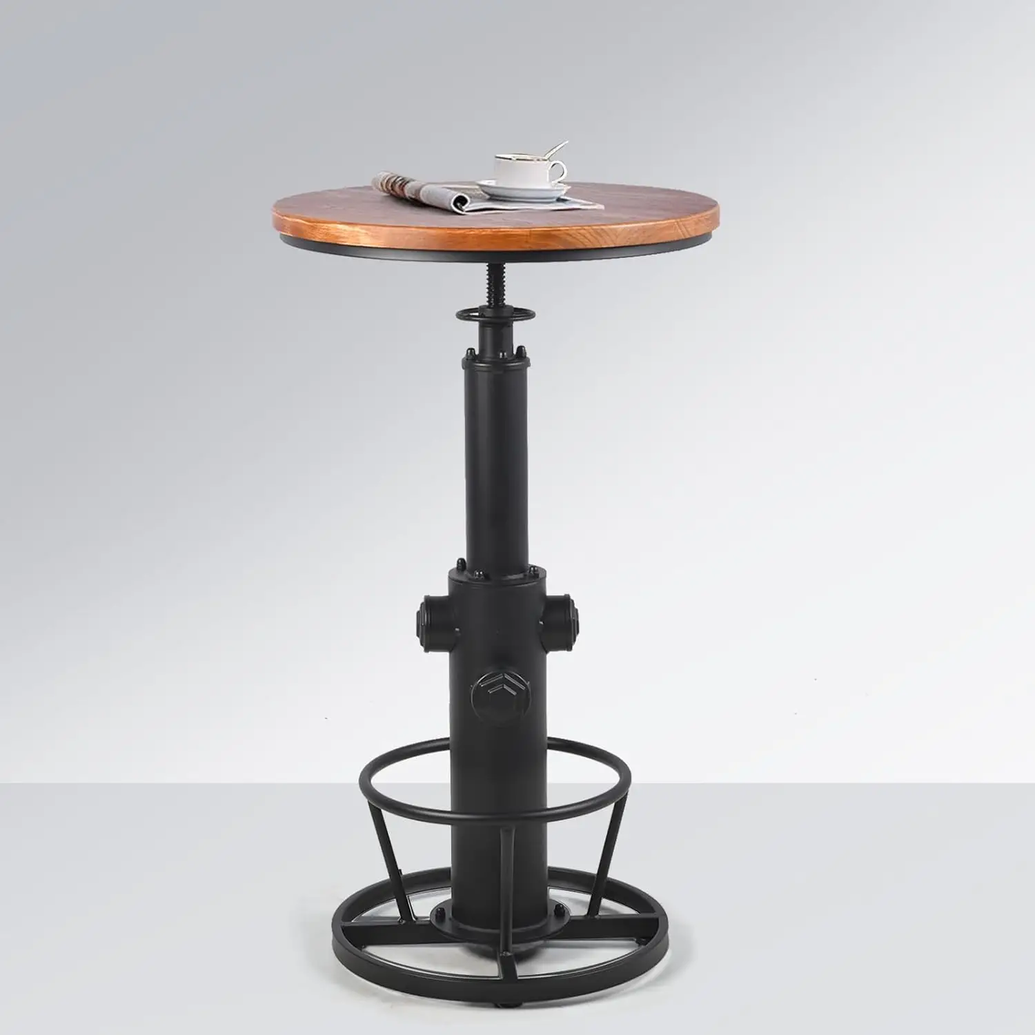 

Vintage Bistro Table Height Adjustable 38.6-44.4inch Industrial Bar Table for Dining Room Coffee House Pub Swivel for 2-3 People