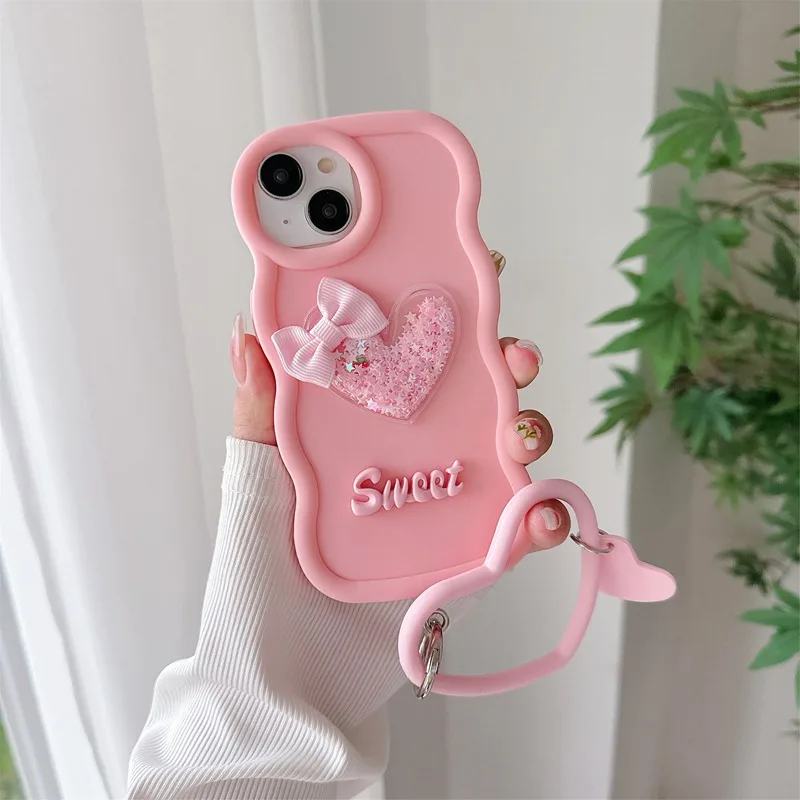 Quicksand Heart Ring Soft Phone Case Cover