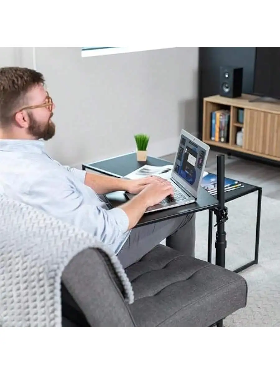 VIVO 20 inch Over Couch Swivel Table Laptop Desk for Remote Work Portable Recliner Workstation with Height Adjustable Sw 2