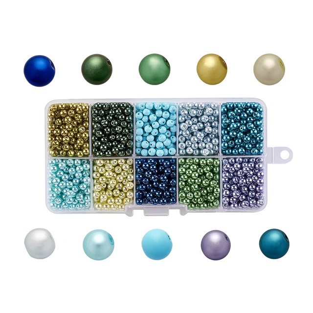 Mixed Color Round Glass Pearl Beads for Necklaces Earrings Bracelets  Jewelry Making DIY Accessories Pearlized 4mm 6mm 8mm 10mm