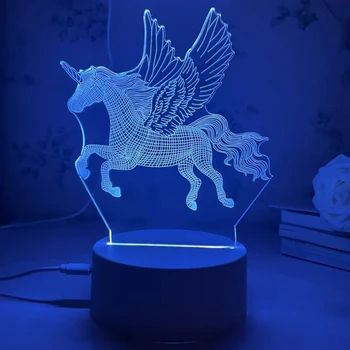 Perfect for Nursery, this Vibrant and Colorful 3D Flying Horse Night Light with Easy Touch Control Switch is Ideal for 0+ Years  1