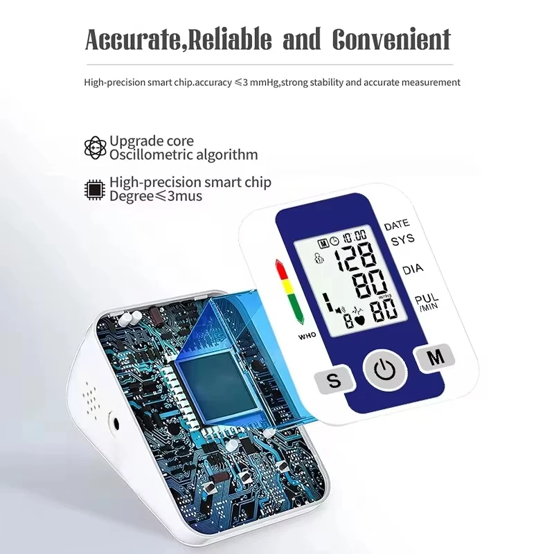 Blood pressure meter Spanish voice digital arm medical pressure tonometer tensiometer baumanometer pulse sphygmomanometer