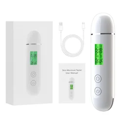 Rechargeable Digital Skin Analyzer and Moisture Tester with LCD Display (White)