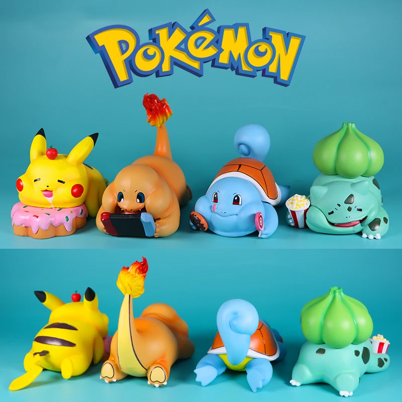 

TAKARA TOMY Genuine Pokemon Cute Kawaii Pikachu Squirtle Doll Gifts Toy Model Anime Figures Collect Ornaments