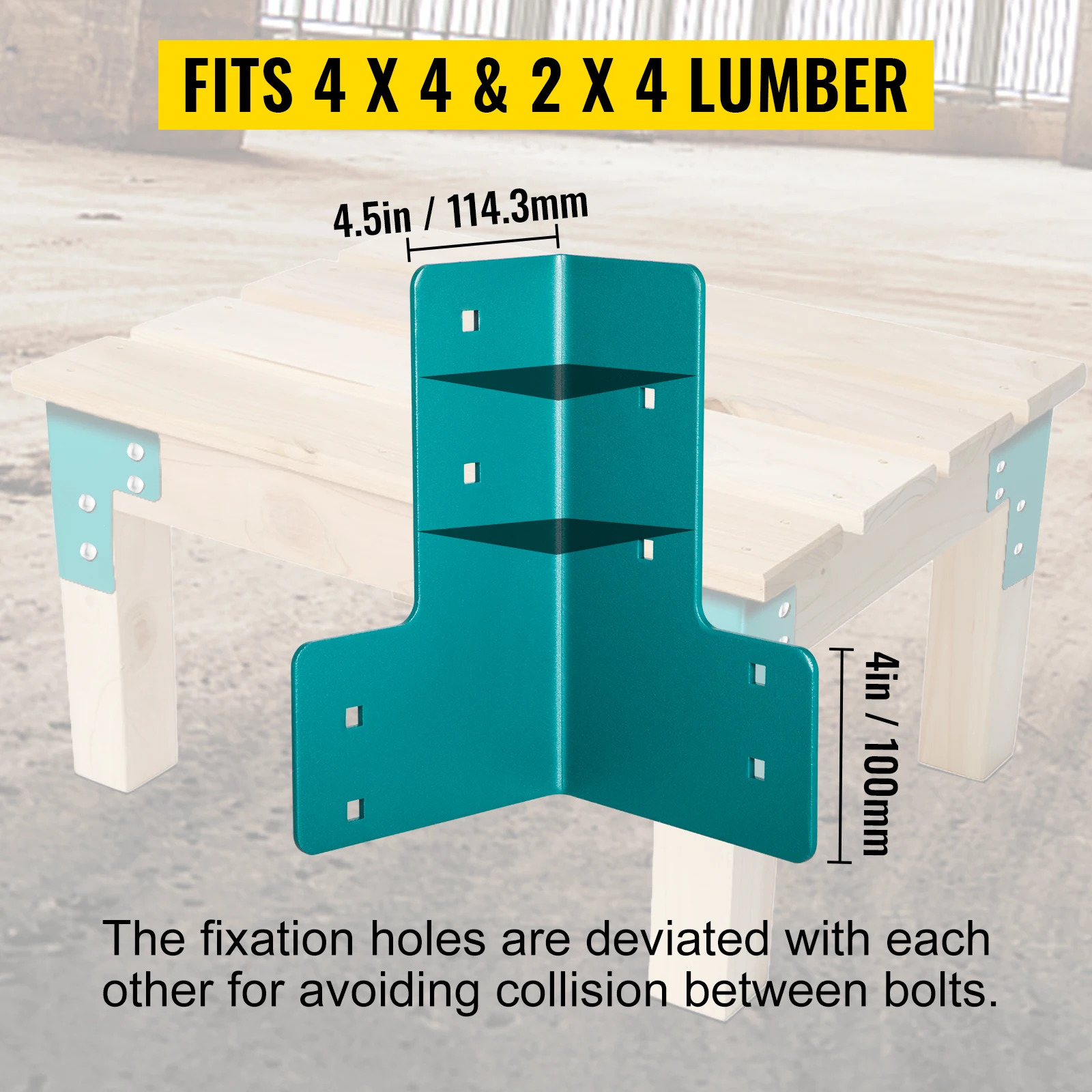 Kit De 4 Soportes De Esquina Para Banco De Trabajo - ángulo Recto 3 Vías, Acero, Incluye Tornillos, Para Madera 2x4