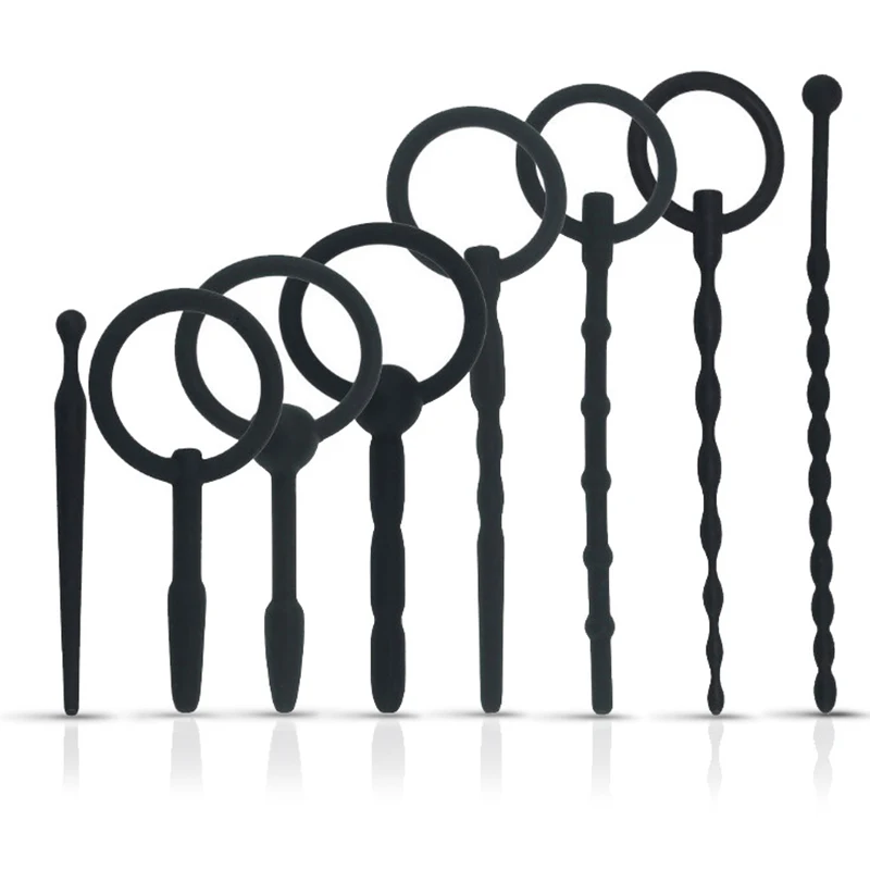 New Design Clear Beginner's Silicone Urethral Sound Penis Stretching Sex Toys Catheters Tube Penis Plug , Sex toys for men.