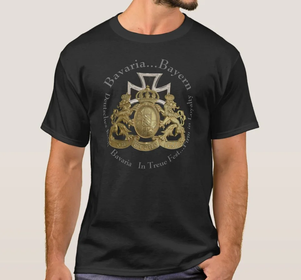 Bavarian Wwi Pickelhaube Helmet Crest German Iron Cross Cool T-Shirt Da Uomo. Maglietta Estiva Con Scollo A Manica Corta In Cotone Nuovo S-3Xl