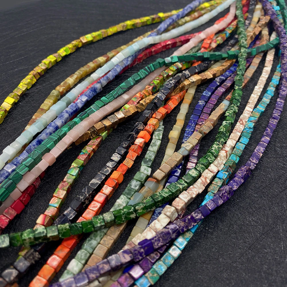 Pietra Imperiale Naturale Sodalite Perline Sciolte Gioielli Collana Braccialetto Fai Da Te Perline Quadrate Malachite Quarzo Rosa Peronor Stone Bead