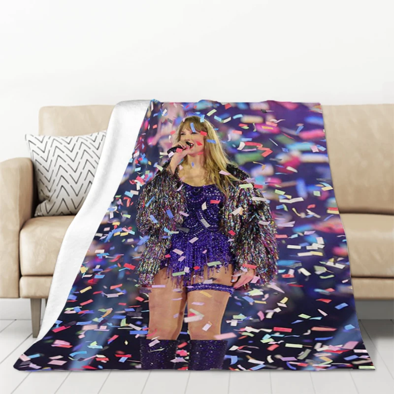

T-Taylor-Swift Blanket Oversized Sofa Blankets & Throws Bed Blankets and Bedspreads Warm Winter Blanket Furry Bedspread the Knee
