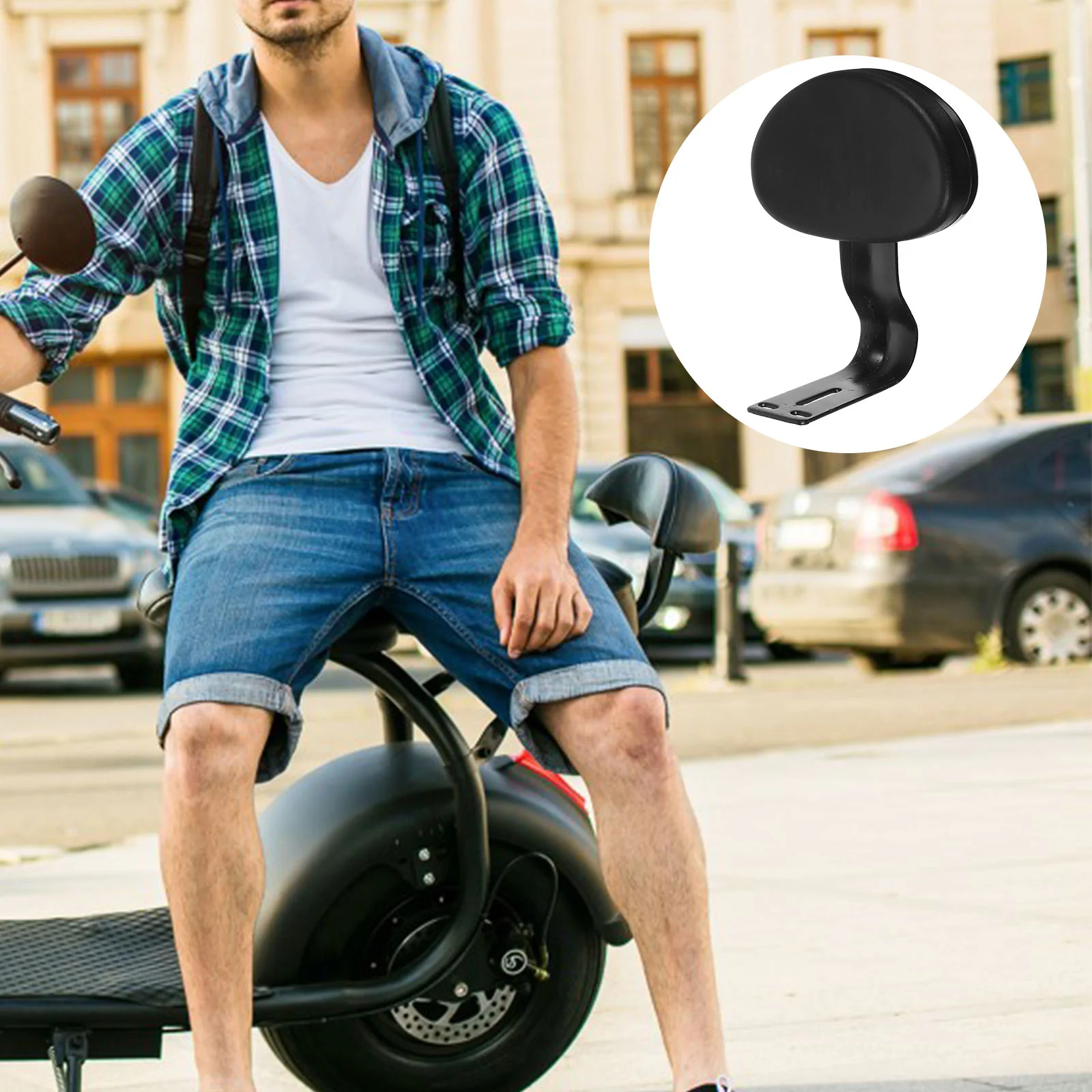 

Electric Vehicle Backrest Lumbar Support Cushion Convenient Rear for Cycling Row Bike Seat Replacement Universal Iron Bicycles