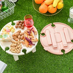 Table de Camping pliante en plastique ultralégère et Portable, pique nique, support à vin en plein air, table à dîner, plateau de pique nique barbecue 