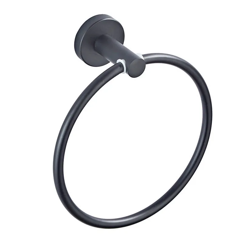 black grey Hand Towel Ring Holder Wall Mounted Bathroom Accessories Antique Bronze Round Hanging Chrome Towel Hanger Ring Gold