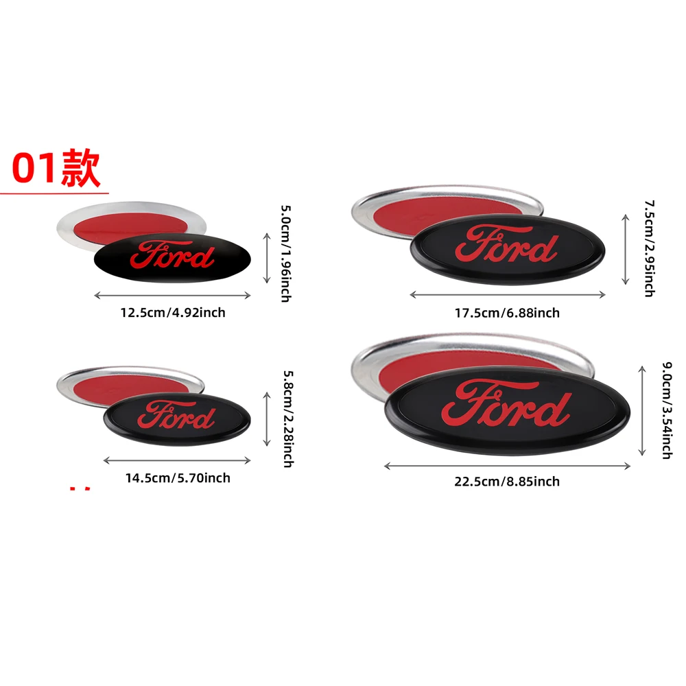 Car Grill Sticker Front Grille Emblem Rear trunk Badge Accessories for Ford Focus mk2 mk3 Fiesta mk7 Ranger Mondeo mk4 S-MAX Kuga