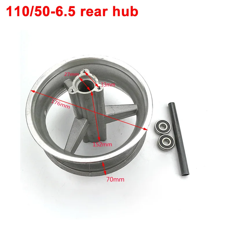 90/65-6.5 front or 110/50-6.5 rear Aluminum Wheel hub,Sprocket,Brake disc Axle bearing fits 49cc Mini Dirt Bike e Scooter Moto
