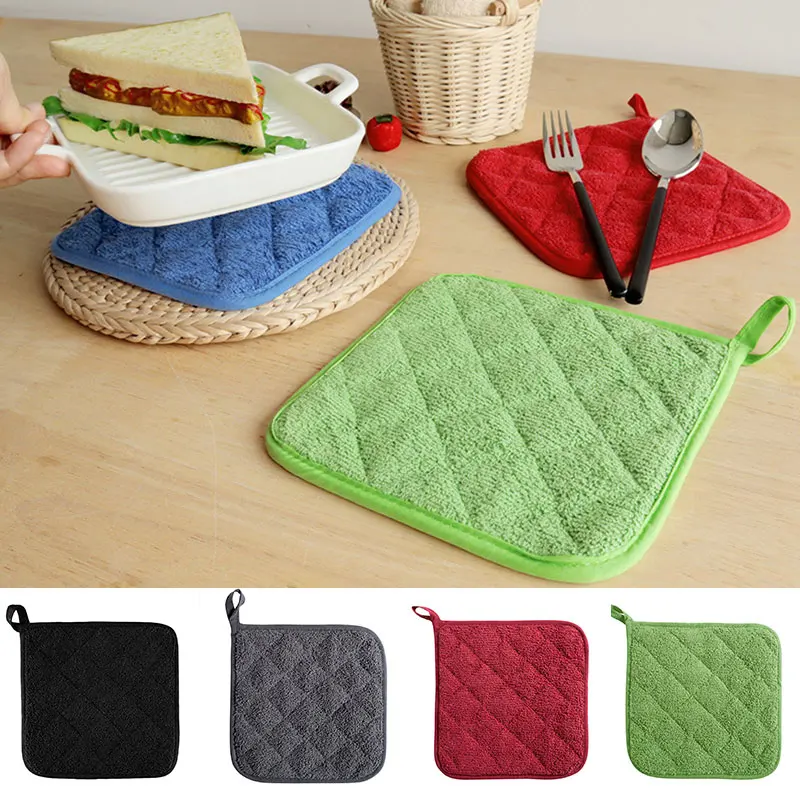 

1pc Pot Holders Heat Resistant Cotton Mat Non-slip Potholder Cushion Kitchen Baking Hot Pads Table Placemat Accessories