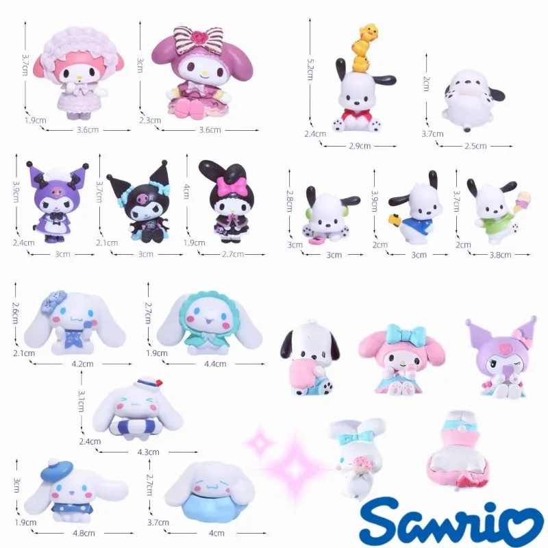 

Sanrio Anime Toys Model Dolls Cartoon Figures Hello Kitty Kuromi Melody Decoration Desktop Ornaments Children's Birthday Gift