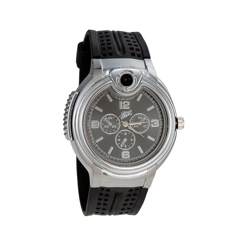 Creative Timekeeping Accurate Watch Gas Lighter Personalized Gas Outdoor Electronic Open flame Watch Metal Lighter Men's Gift 6