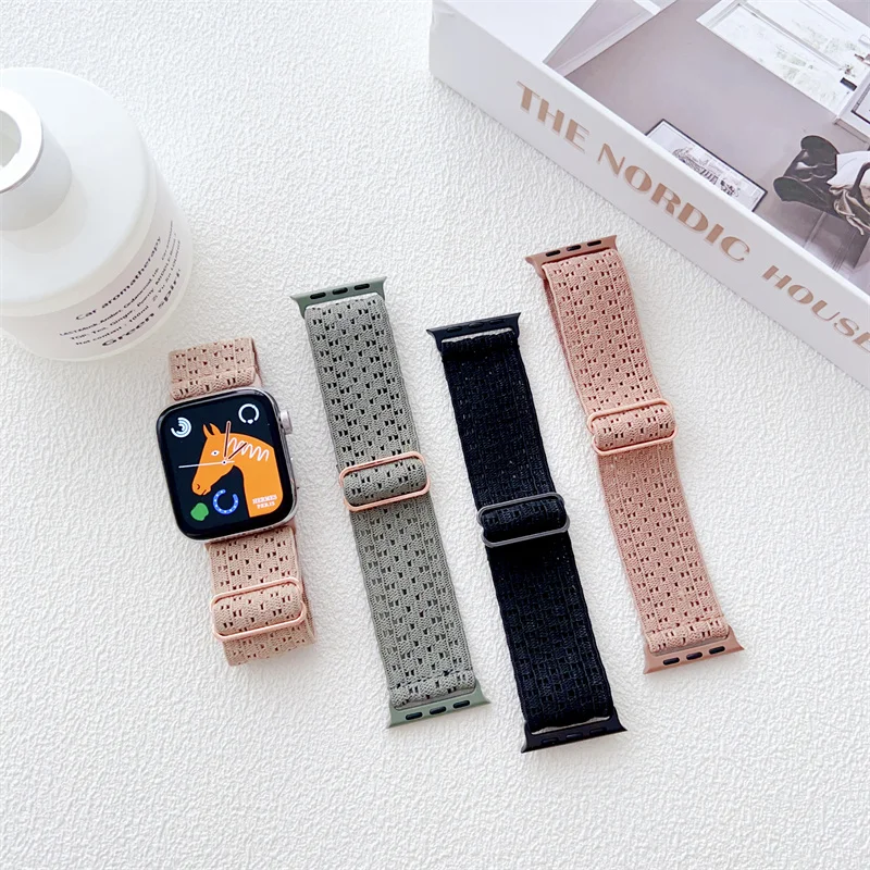 Summer Nylon Elasticity Strap For Apple Watch Band 49mm 40 44mm 45mm