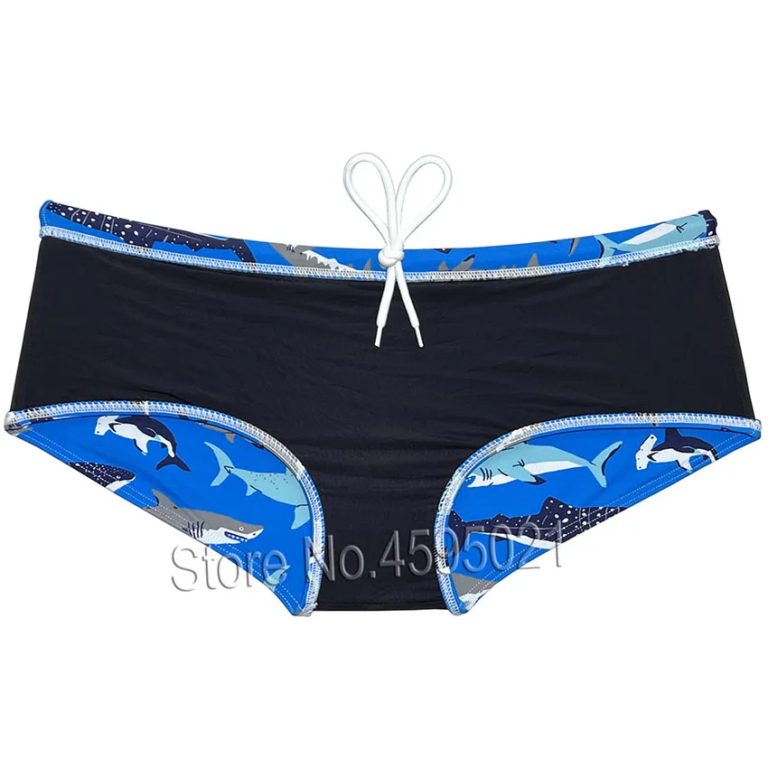 Men's Swimwear Colorful Printed Swim Briefs Board Surf Shorts Boxer Male Summer Swimsuits Drawstring
