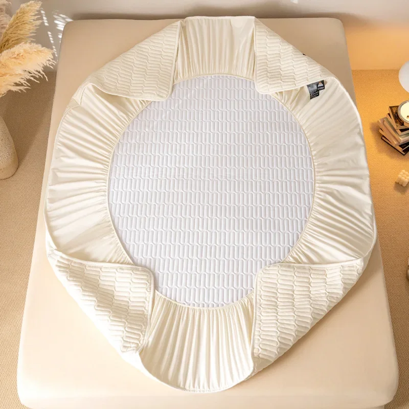 Waterproof Mattress Protector Soft Breathable 100% Waterproof Mattress Pad Cover Soybean Bedspread Durable Non-Slip Bed Cover 5