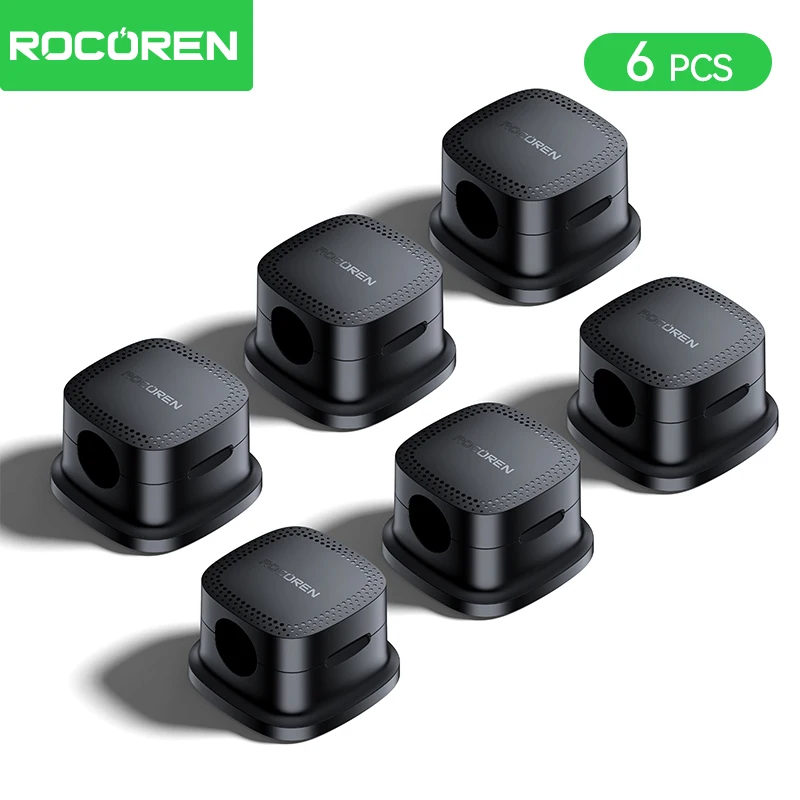 Cable organizer Rocoren Magnetic Cable Organizer Smooth Adjustable Cable Holder Under Desk 6PCS Stable Management Wire Keeper Clips