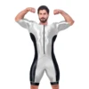 AMORESY Gladius Series Front Zipper Short-sleeved Spandex Sports Knee Length Romper Unitard Jumpsuit Fitness Swimwear Swimsuit 1
