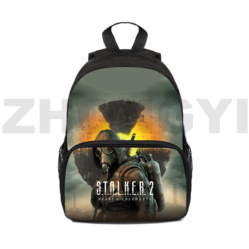 

Gun Shooting Game S.T.A.L.K.E.R. 2 Heart of D Backpacks 12/16 Inch Kindergarten Stalker 2 Anime School Bags Men Women Packbag