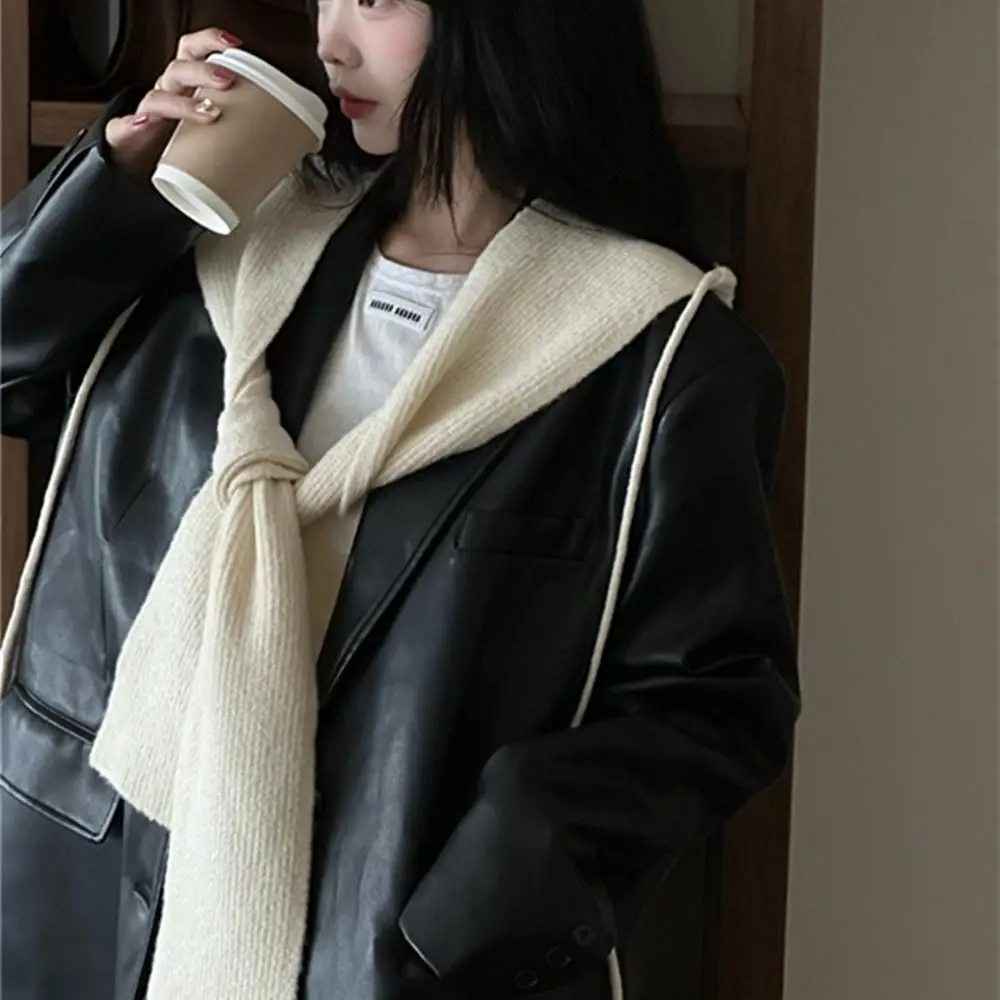 Fashion Balaclava Hat and Scarf Set Knitted Hooded Shawl Men&Women Winte Warm Thicken Keep Warm Scarf Wool Pullover Hat Gothic 2